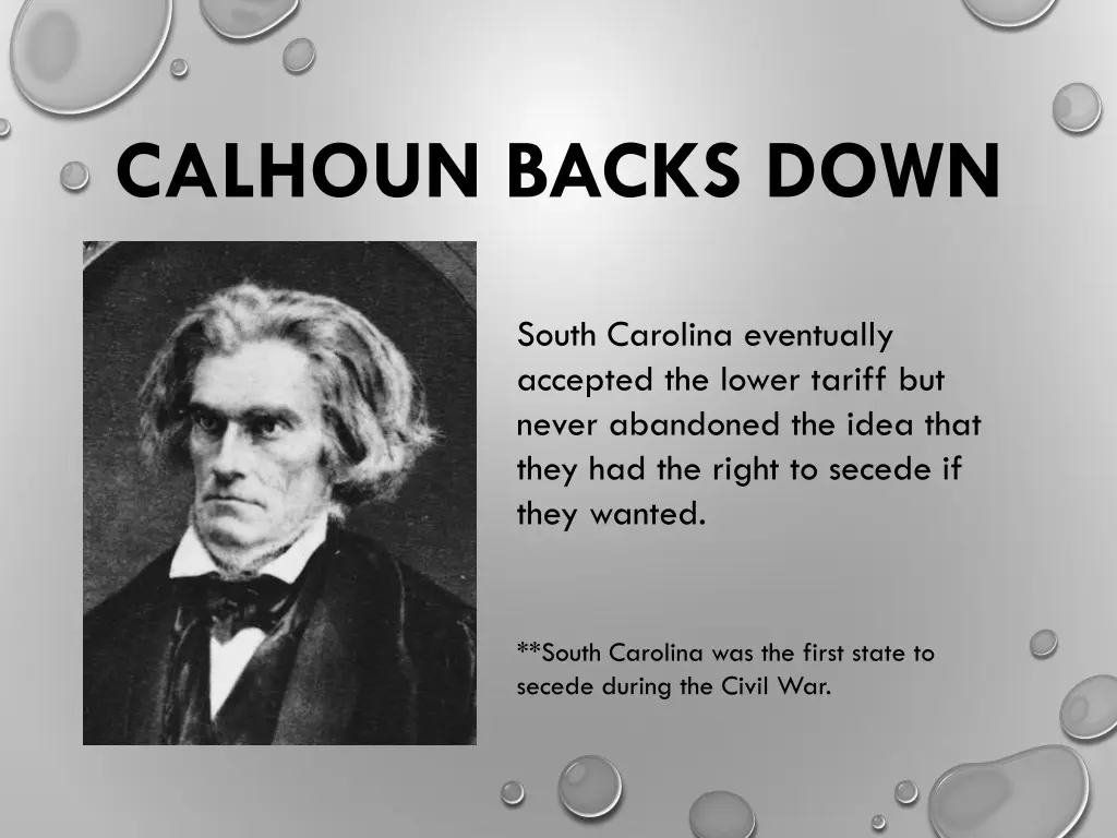 calhoun backs down