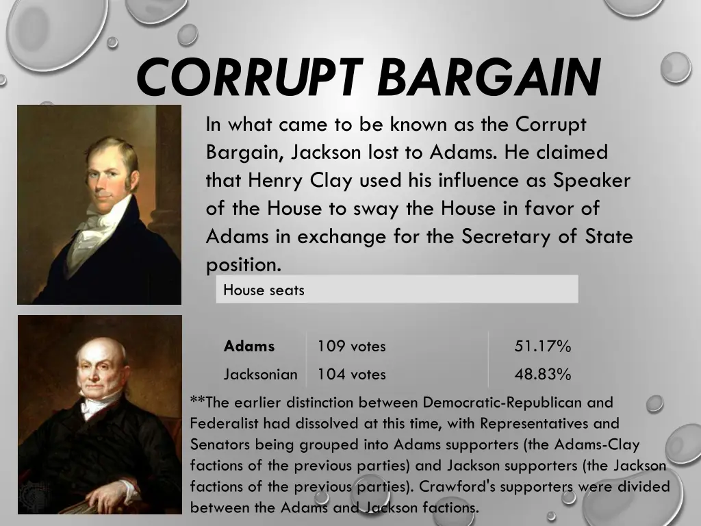 corrupt bargain in what came to be known