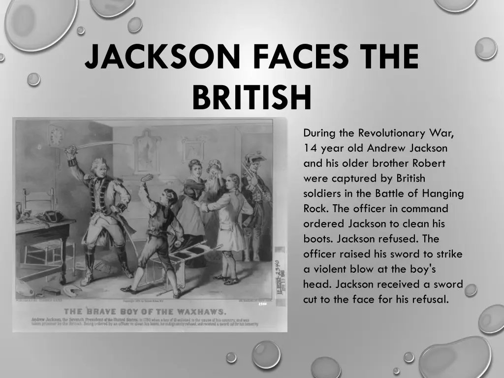 jackson faces the british