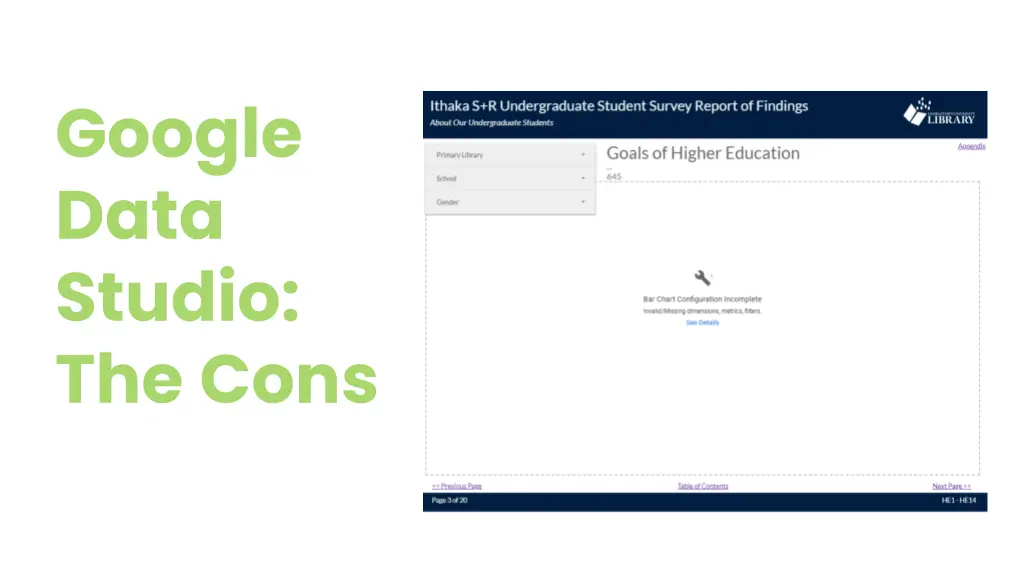 google data studio the cons