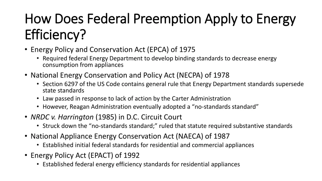 how does federal preemption apply to energy