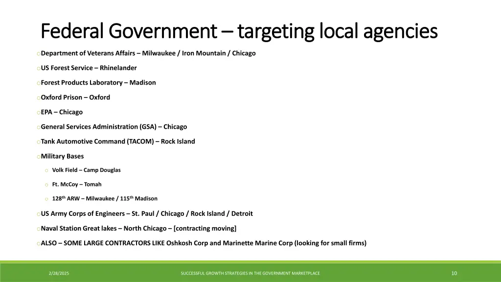 federal federal government government targeting