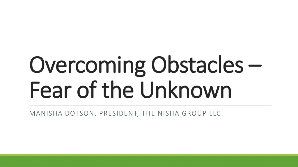 overcoming o overcoming obstacles fear