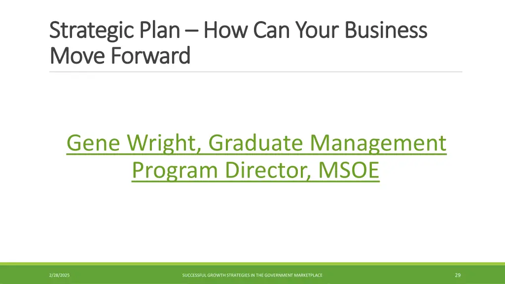 strategic plan strategic plan how m move forward