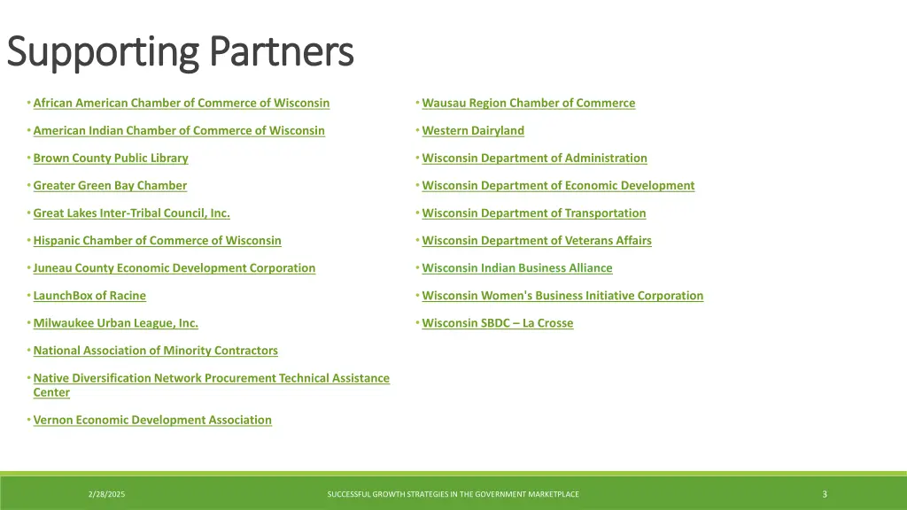 supporting partners supporting partners