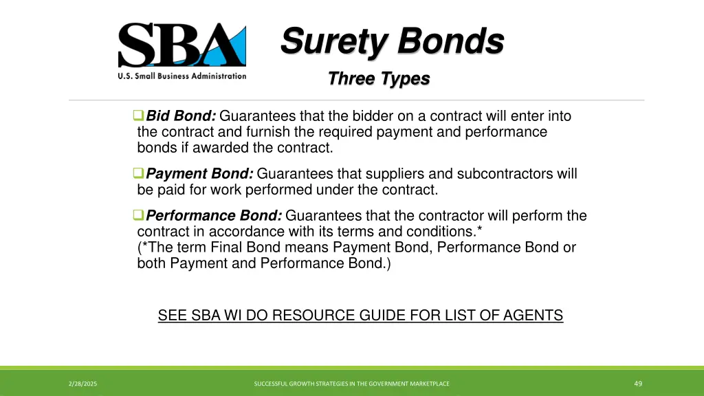 surety bonds three types
