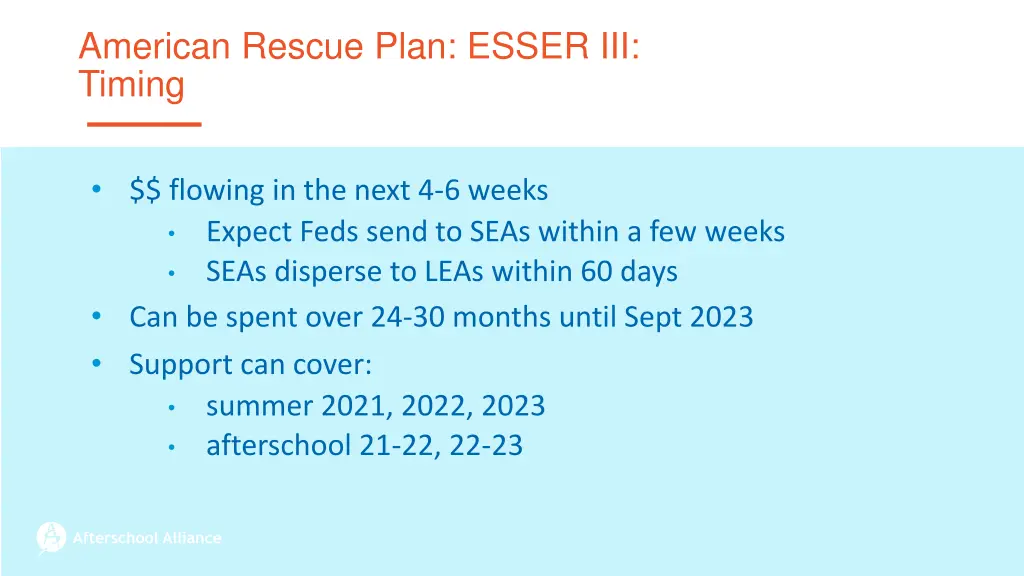american rescue plan esser iii timing