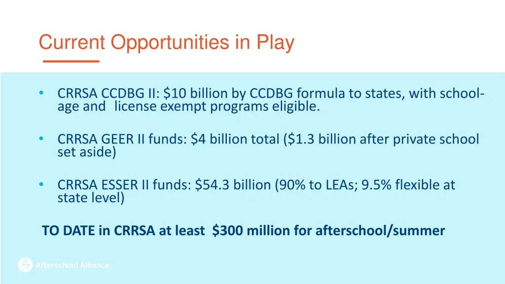 current opportunities in play
