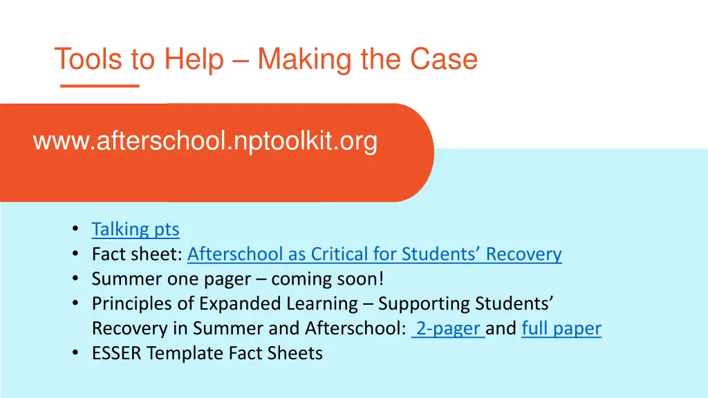 tools to help making the case