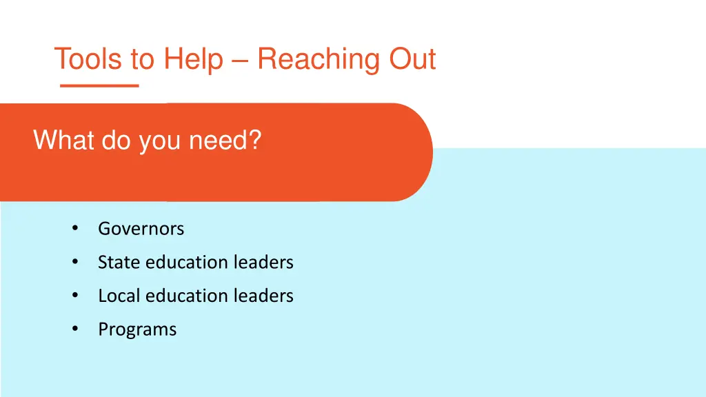 tools to help reaching out