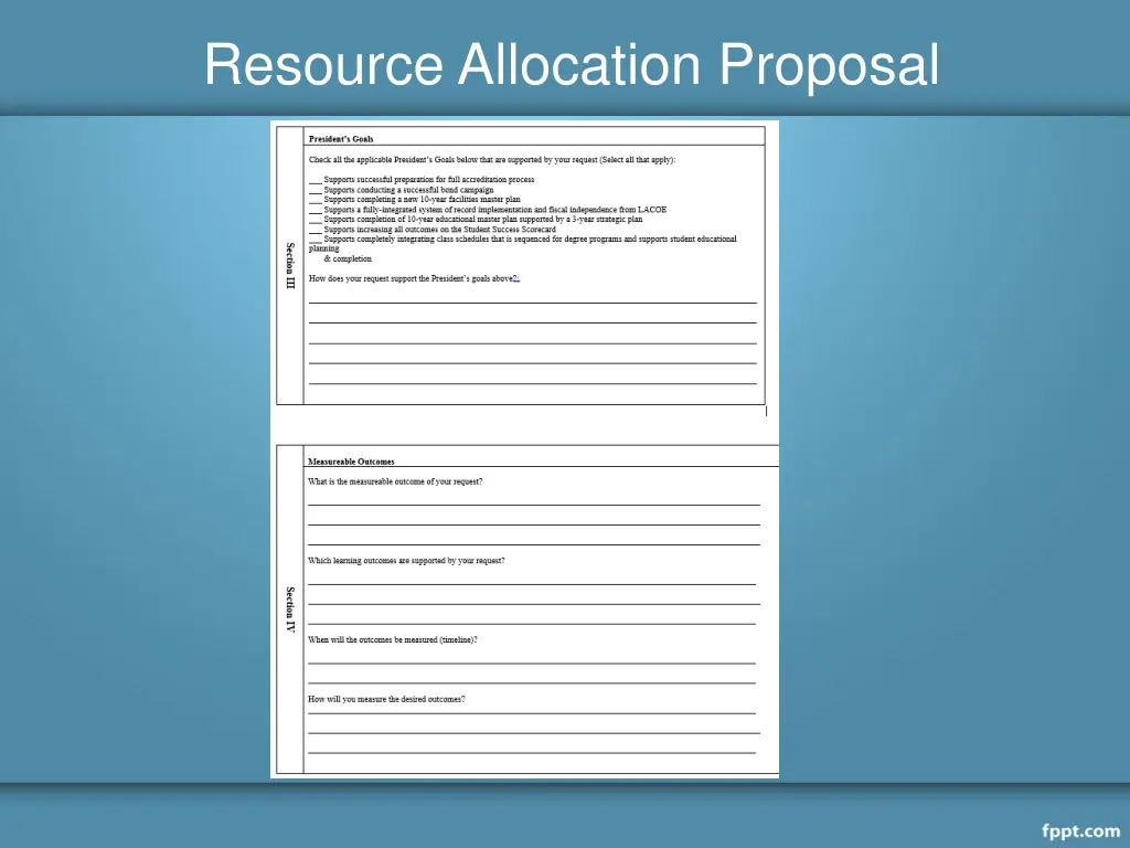 resource allocation proposal 2