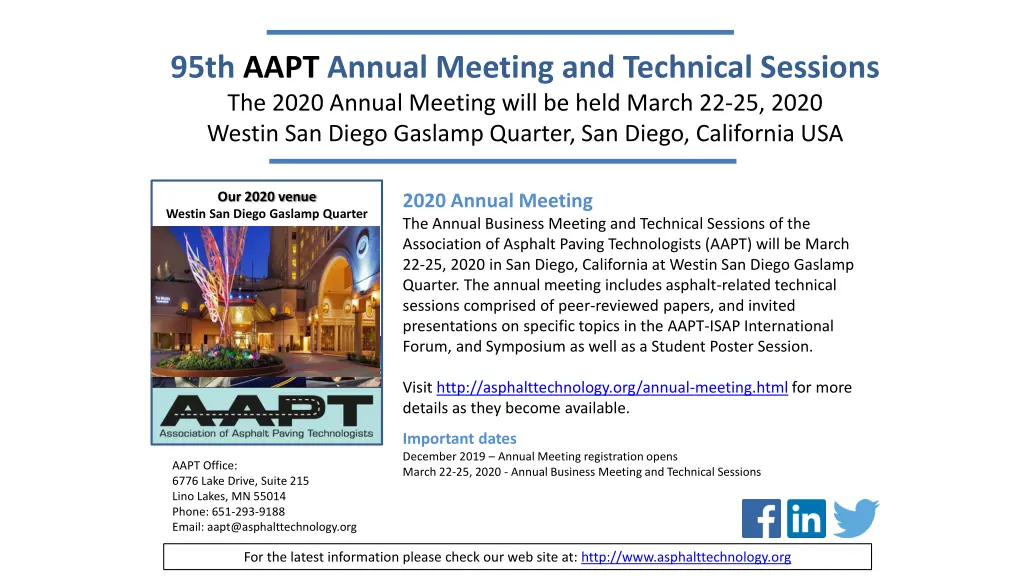 95th aapt annual meeting and technical sessions