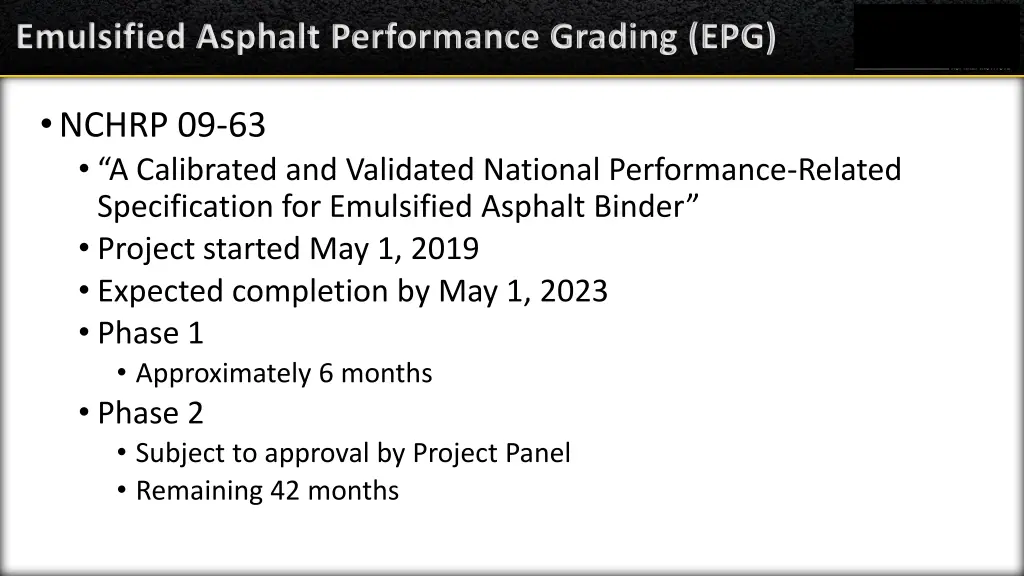 emulsified asphalt performance grading epg