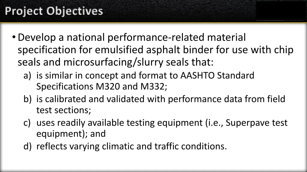 project objectives