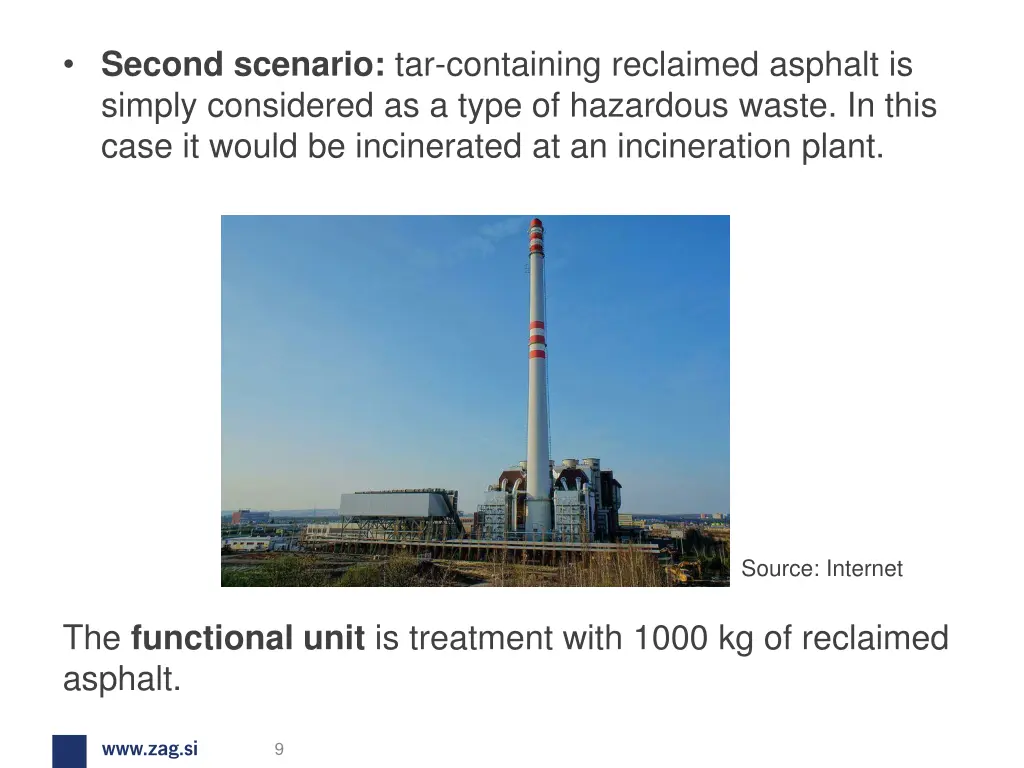 second scenario tar containing reclaimed asphalt