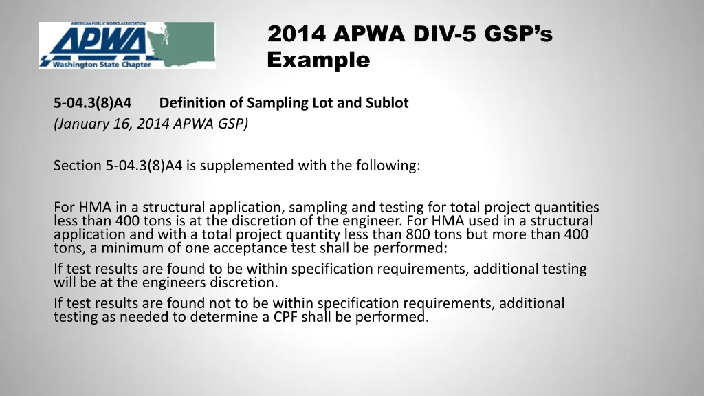 2014 apwa div 5 gsp s example