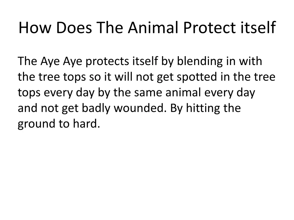 how does the animal protect itself