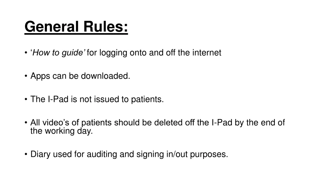 general rules