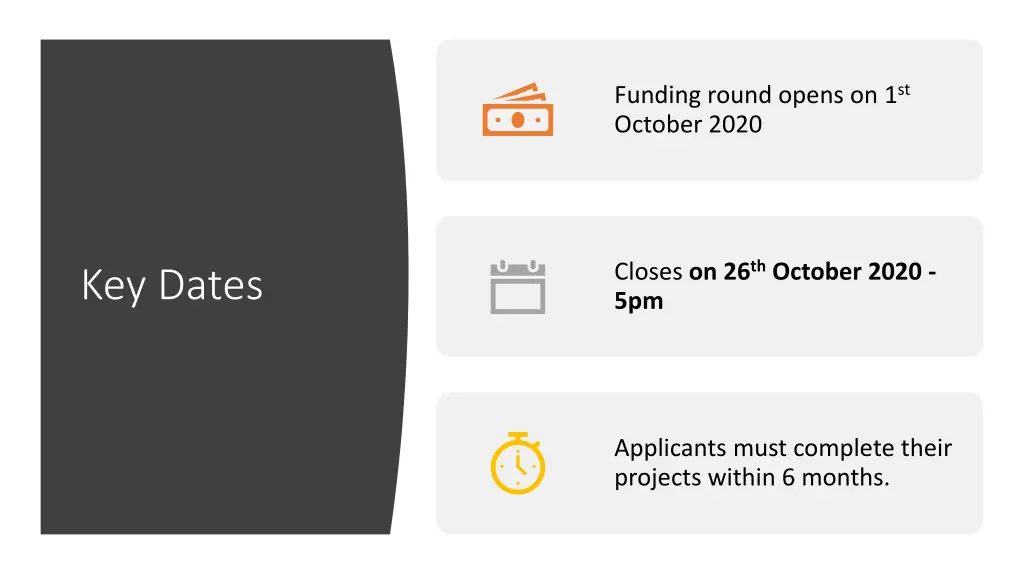 funding round opens on 1 st october 2020