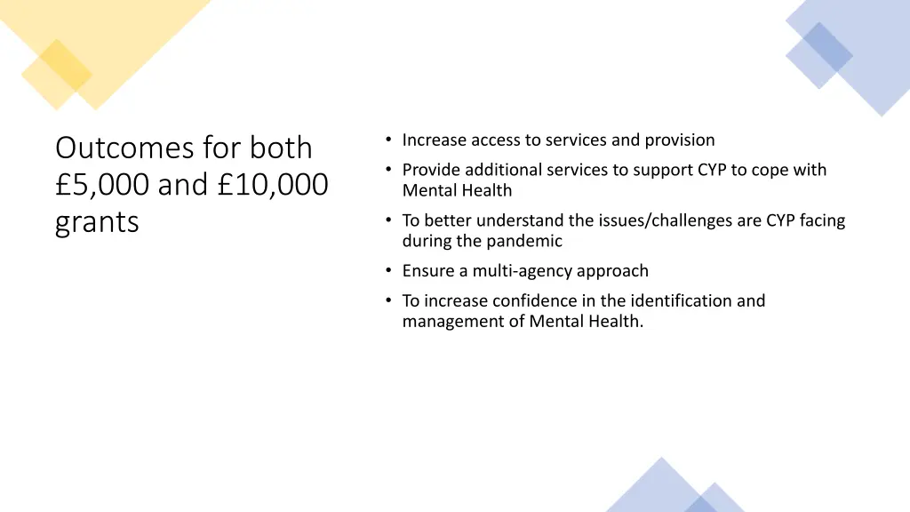 increase access to services and provision provide