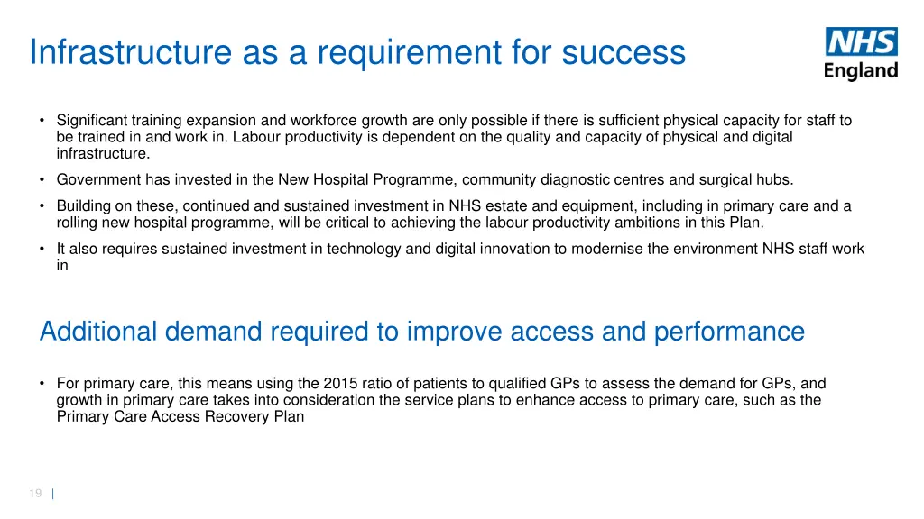 infrastructure as a requirement for success
