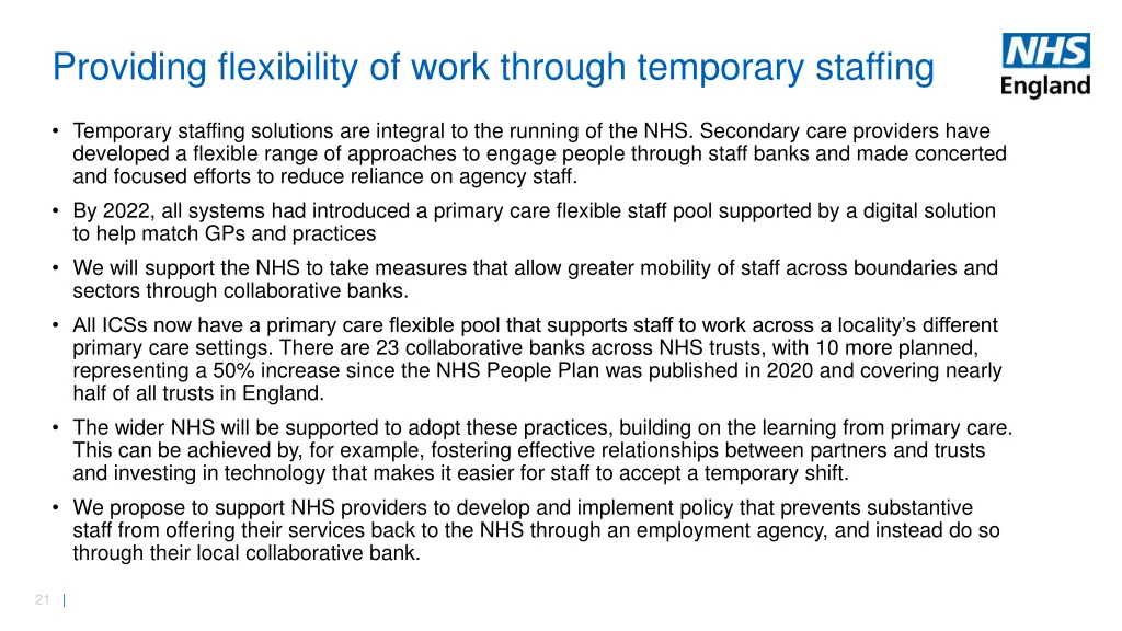providing flexibility of work through temporary