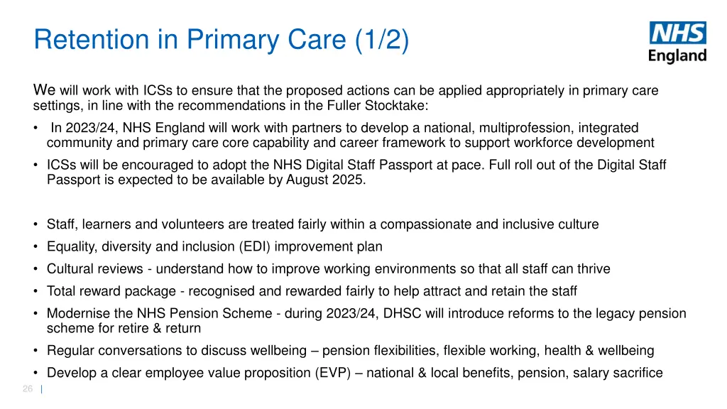 retention in primary care 1 2