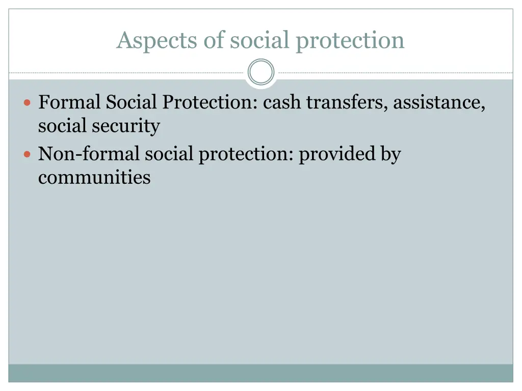 aspects of social protection