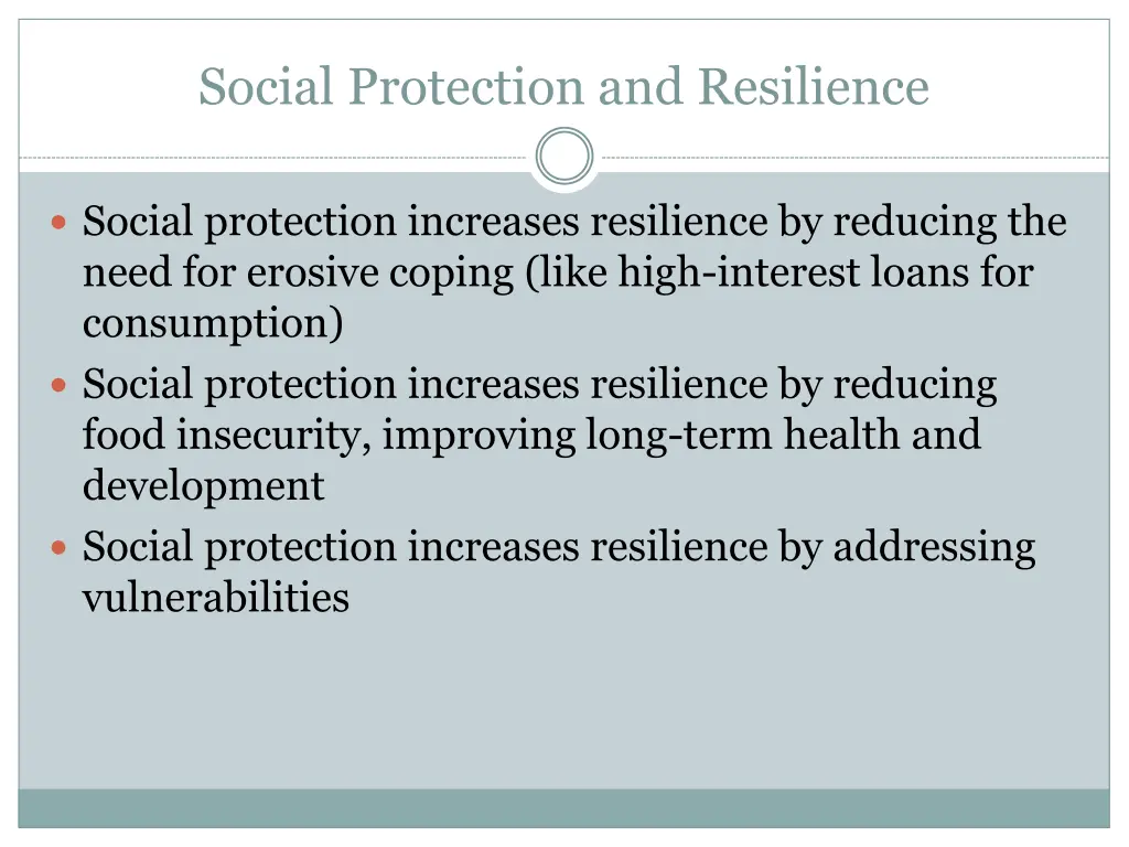 social protection and resilience