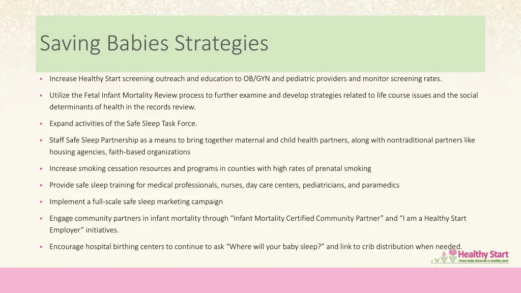 saving babies strategies 1