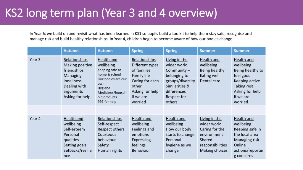 ks2 long term plan year 3 and 4 overview ks2 long