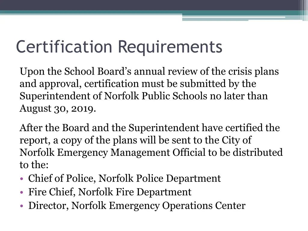 certification requirements
