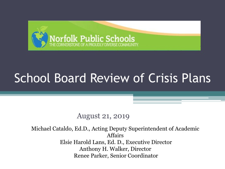 school board review of crisis plans