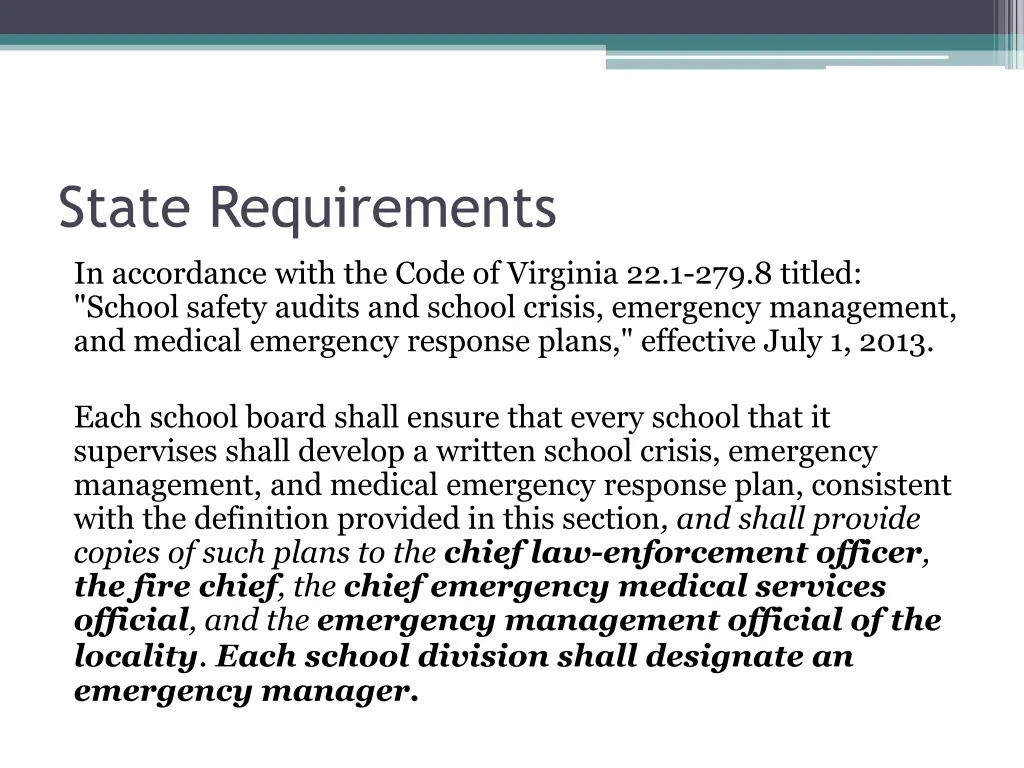state requirements