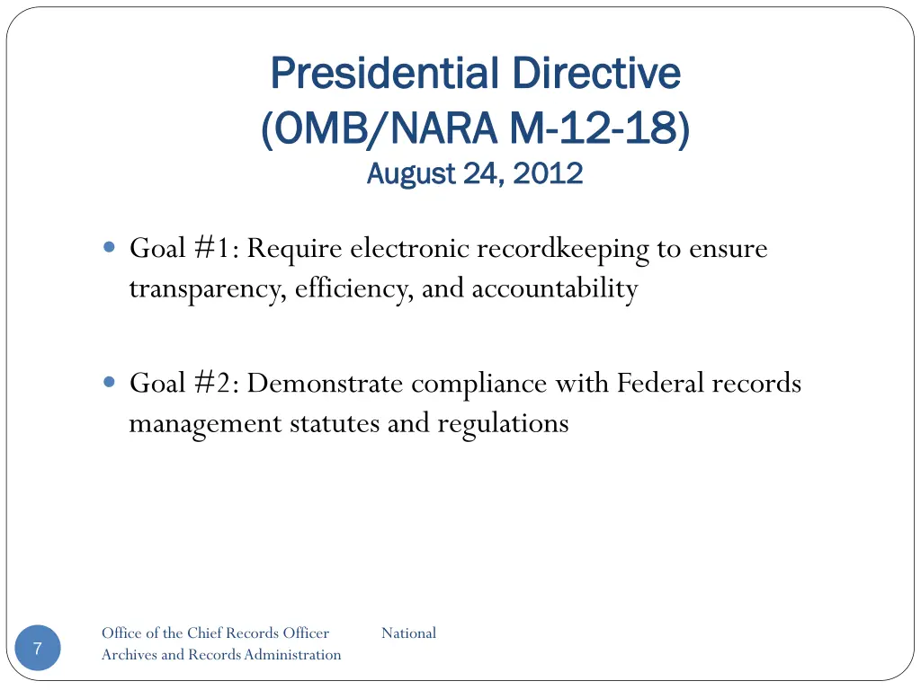 presidential directive presidential directive