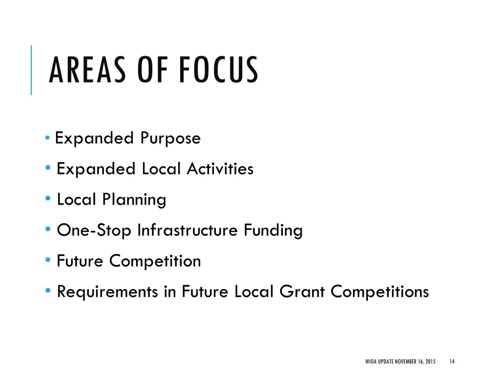 areas of focus