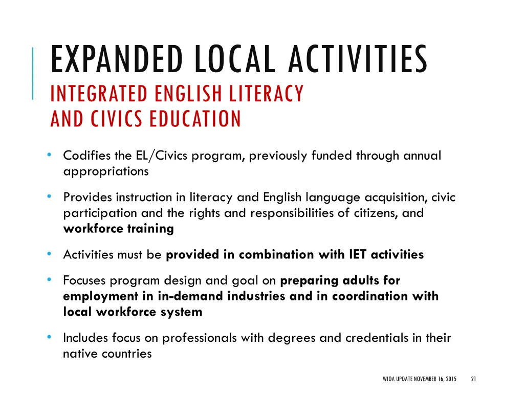 expanded local activities integrated english