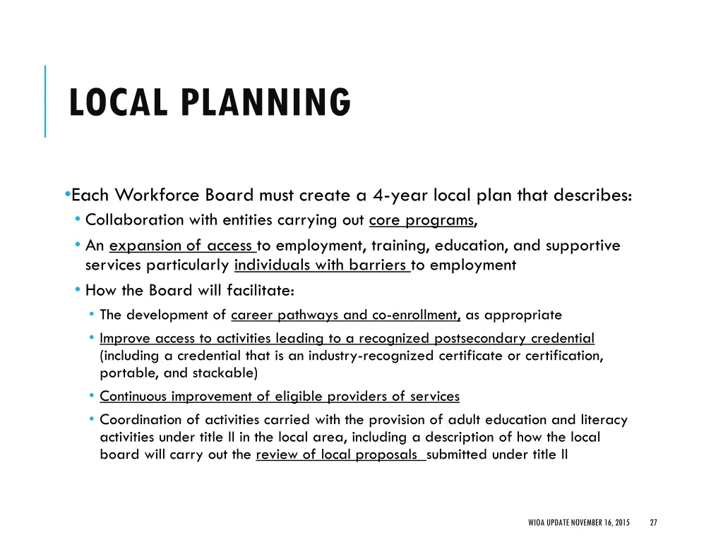 local planning