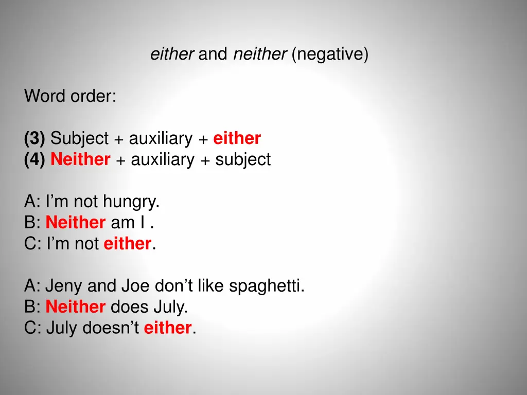 either and neither negative