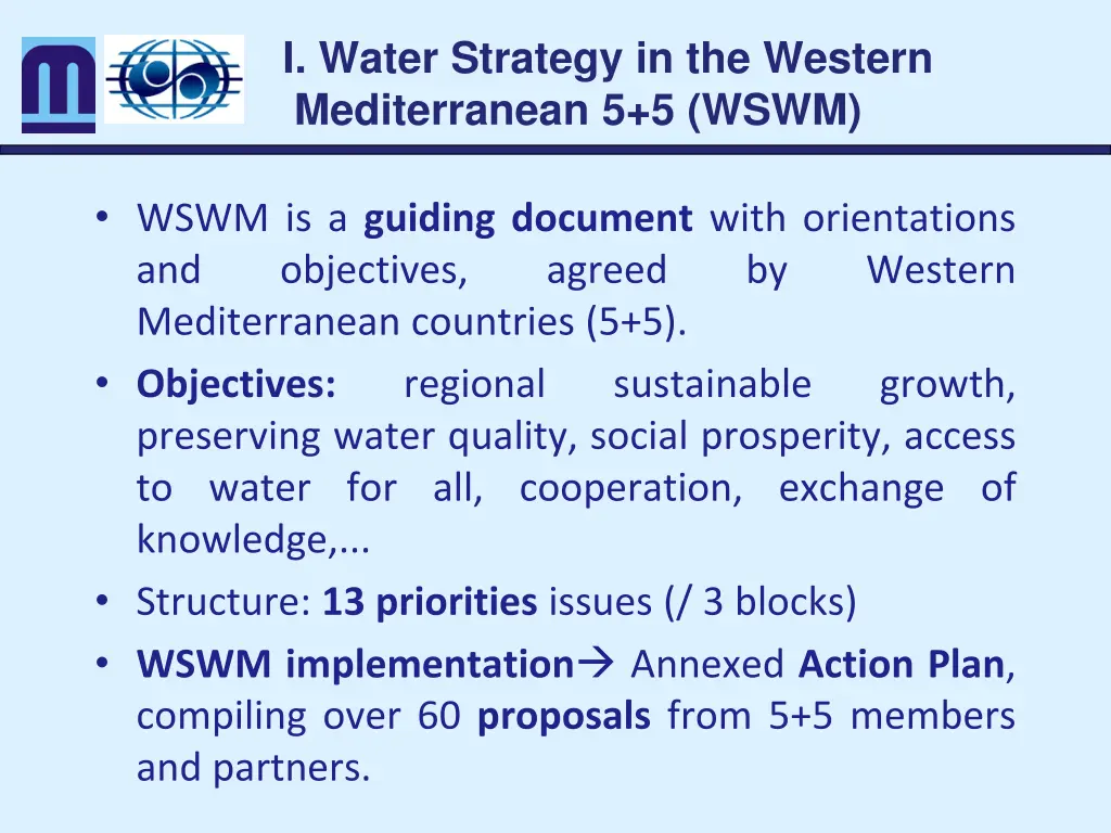 i water strategy in the western mediterranean 1