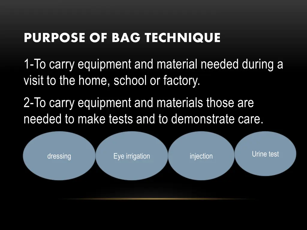 purpose of bag technique