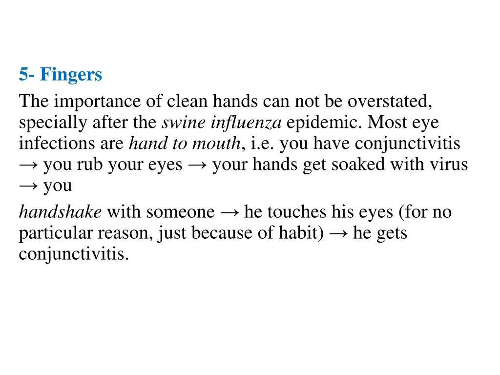 5 fingers the importance of clean hands