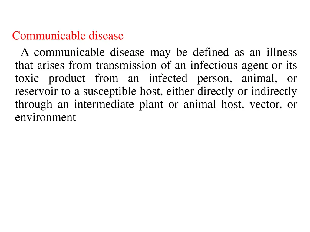 communicable disease a communicable disease