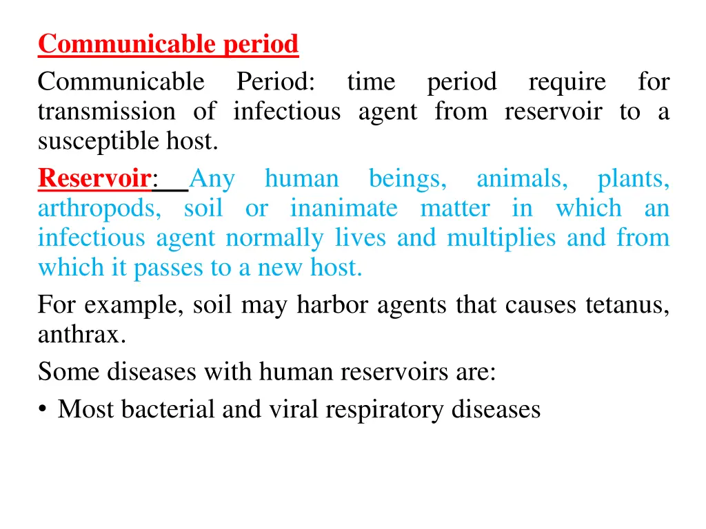 communicable period communicable transmission