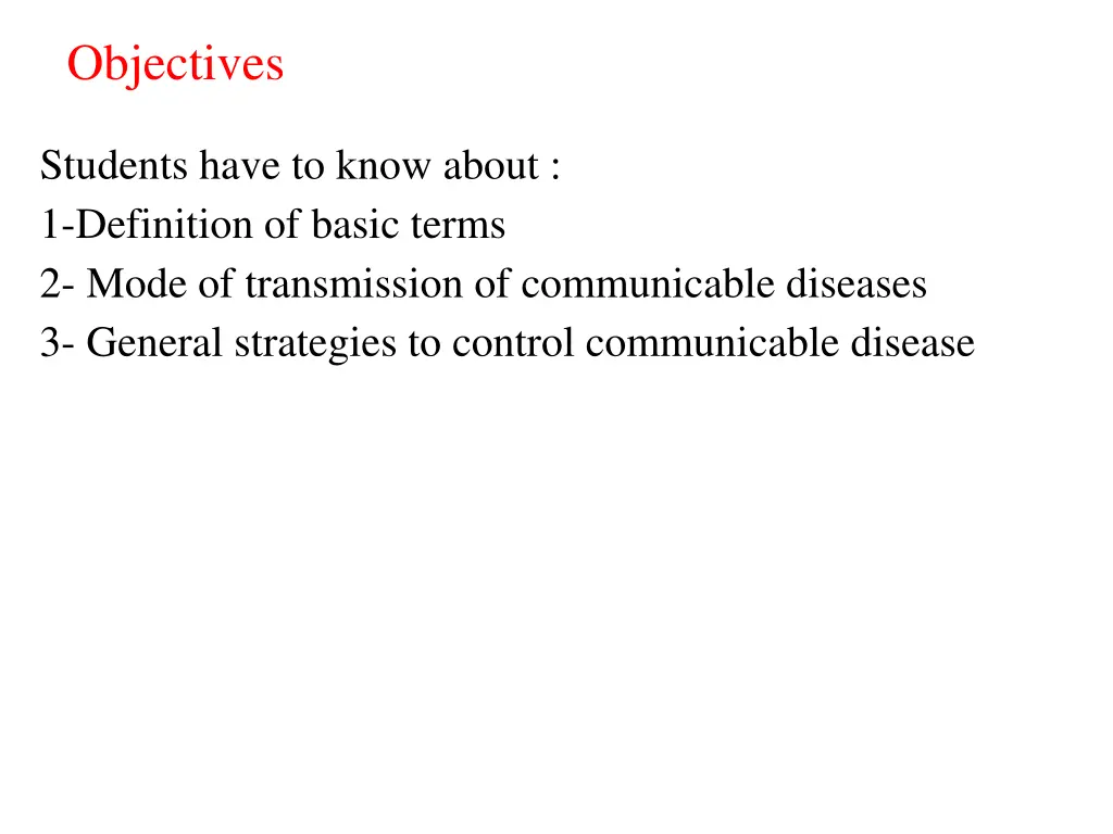 objectives