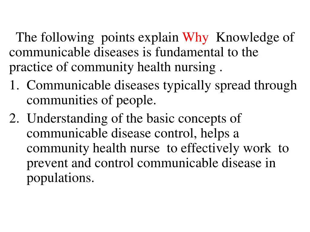the following points explain why knowledge