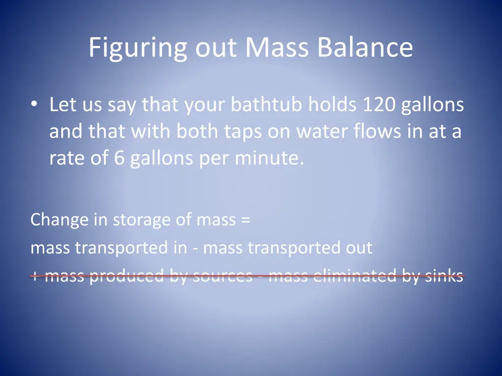 figuring out mass balance 1