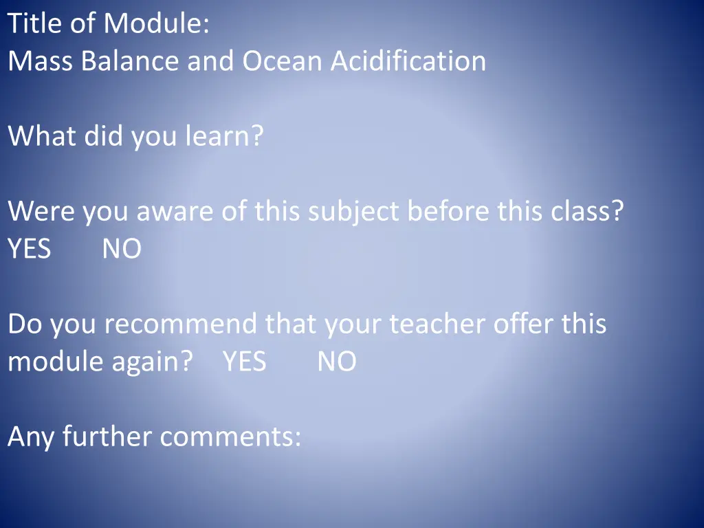 title of module mass balance and ocean