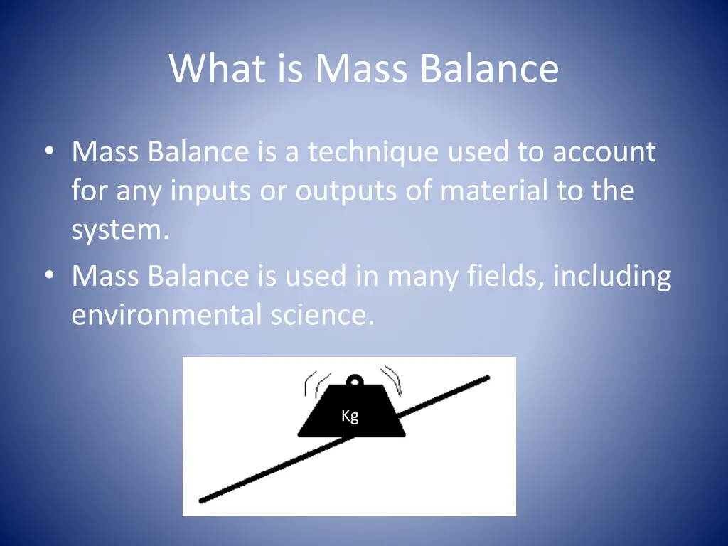 what is mass balance 1
