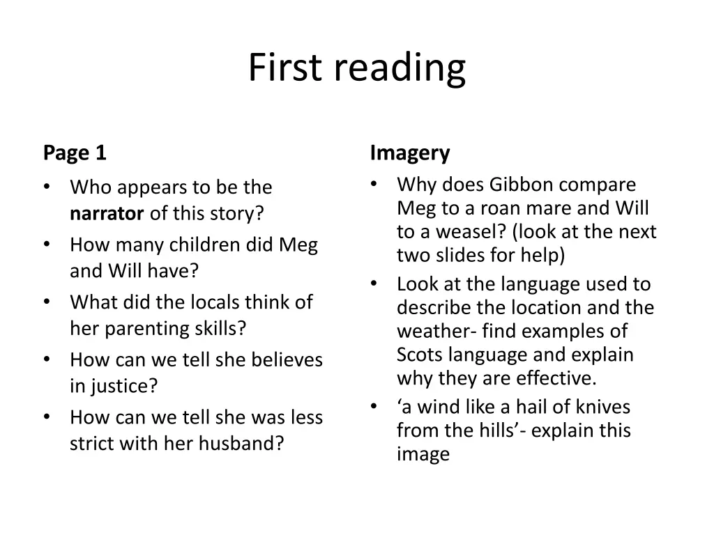 first reading